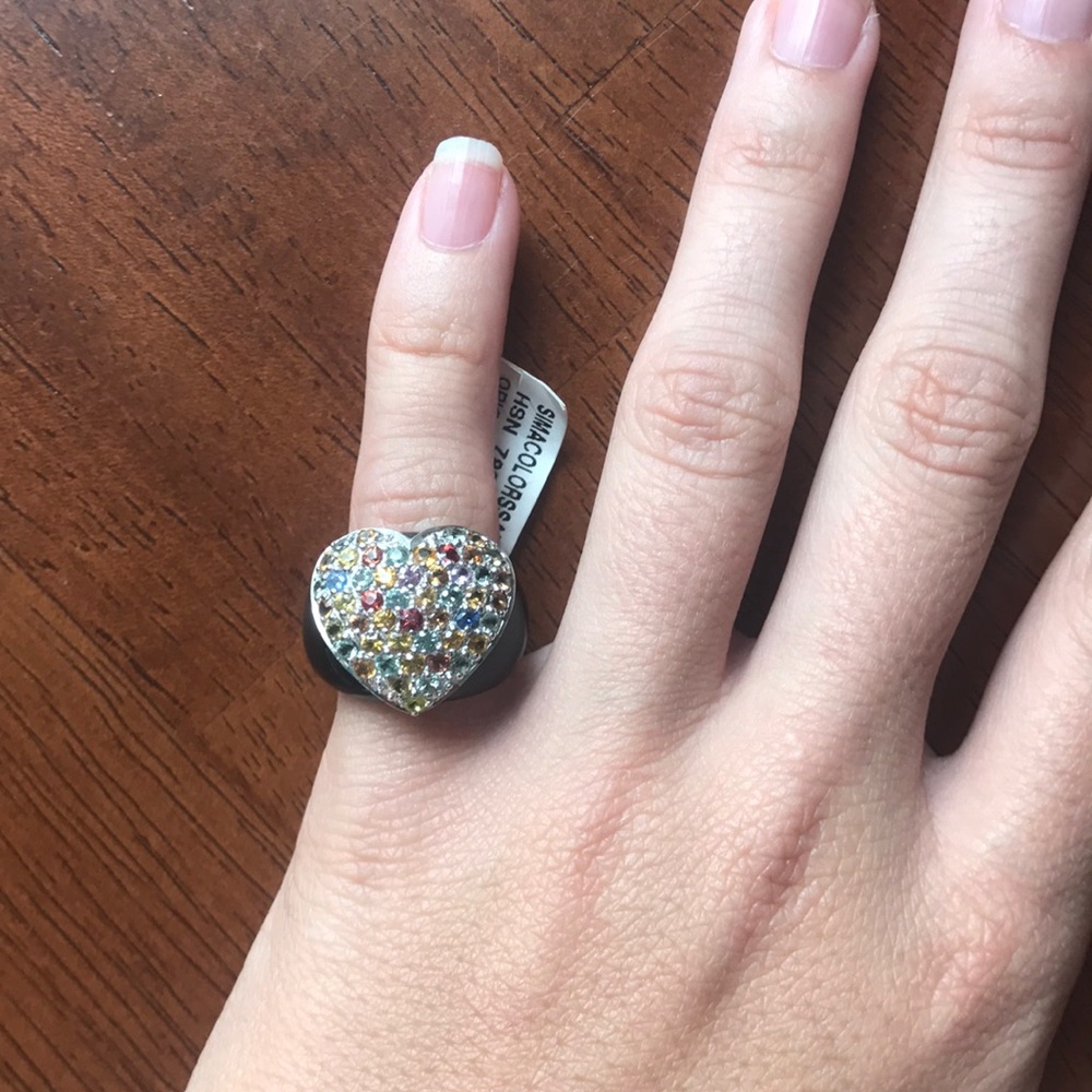 Multicolored Heart Ring - Picture 2 of 4